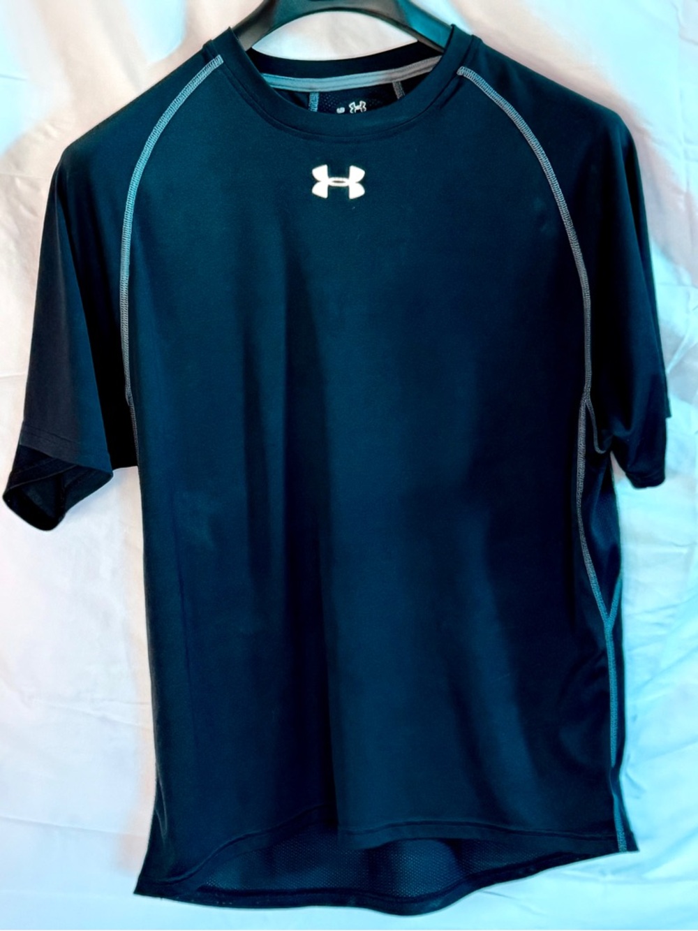 Under Armour Black Performance Short Sleeve Tee with White Logo